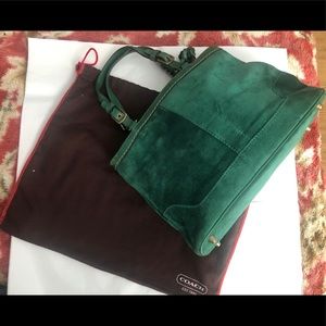 Coach Green Suede and Leather Purse
